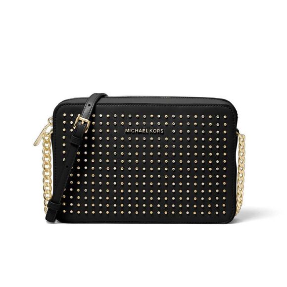 MICHAEL KORS Jet Set Studded Leather Crossbody - Picture 1 of 10